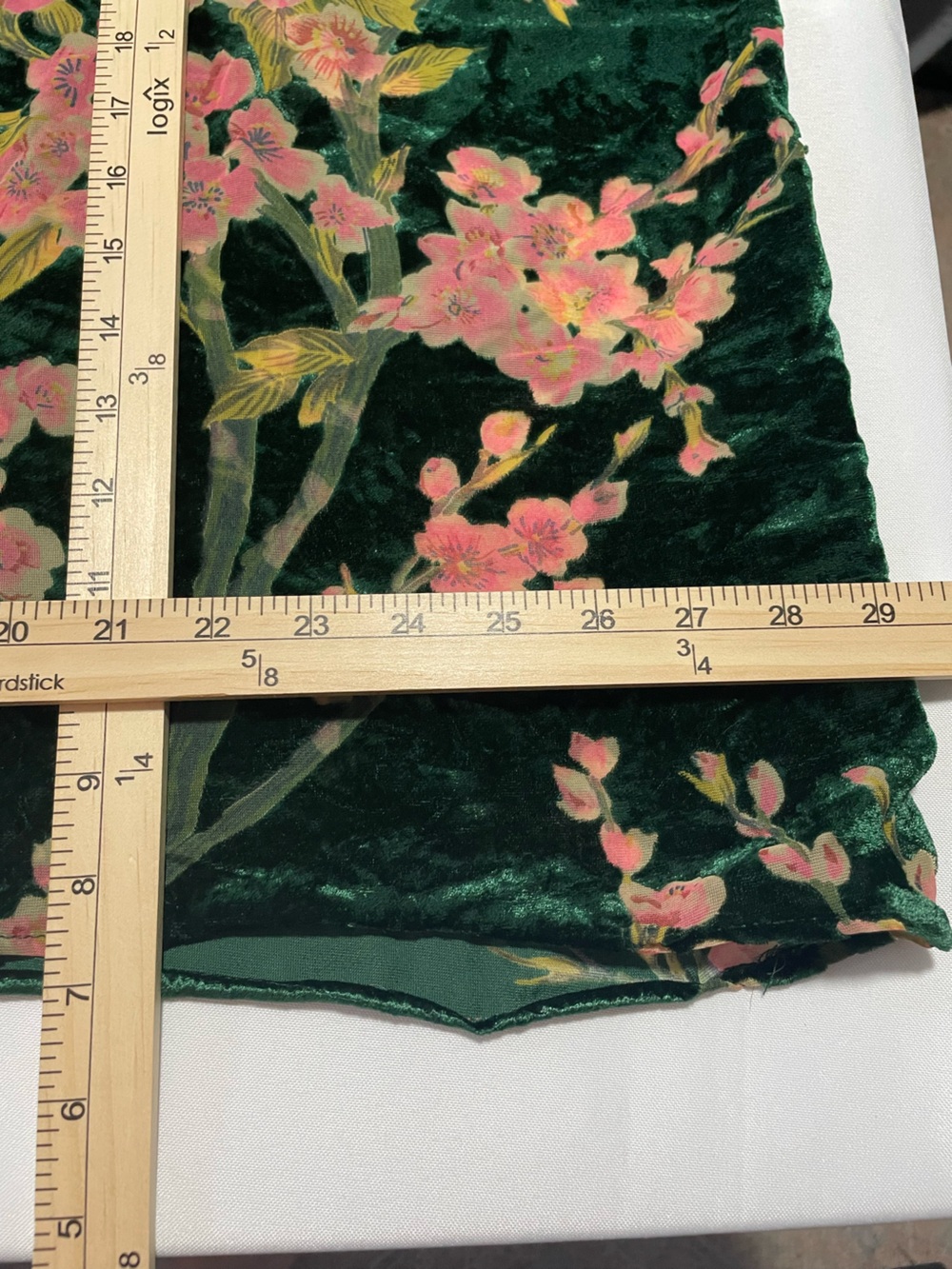 Davi & Dani Emerald Velvet Floral Kimono Duster Cardigan L - Picture 3 of 4